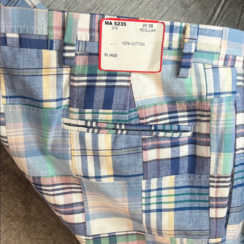 Biscayne Collection Madras Plaid Patchwork Pants … - image 5